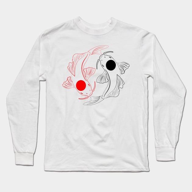 Koi fish yin yang Long Sleeve T-Shirt by tiver